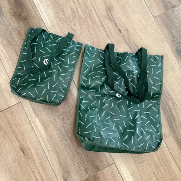 lululemon athletica Handbags - Lululemon Green Tote Bag Bundle Set (2 pcs)